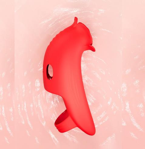  A rose like mini finger vibrator is used for flirting and G-spot stimulation. .