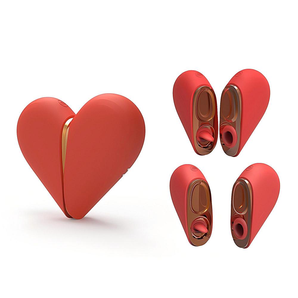   of 2 in 1 Heart-Shape Oral Clitoris Sucking and licking Vibrator Stimulation form factory