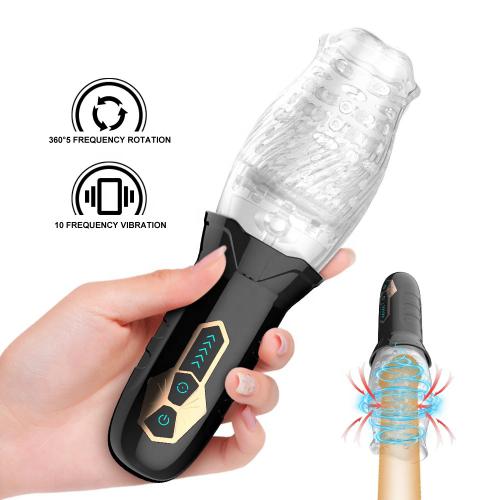 10 Speed Rotating Sucking Vibrators for Men Automatic Delay Glans Trainer Real Vagina Male Masturbator Oral  Sex Toys for Men
