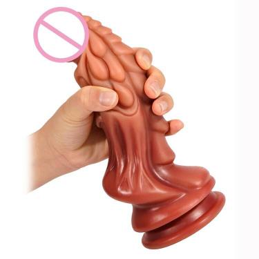 100% Liquid Silicone G-Spot Stimulation 8.6 Inch Long Big Huge Male Penis Sex Toy Dragon Monster Female Dildos for Women Lesbian