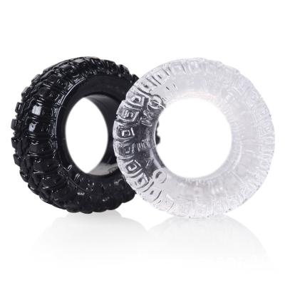 2Pcs/Set Silicone Penis Rings Sex Toys for Men Tire Type Black/Transparent Sex Cock-ring Delay Ejaculation Cock Rings