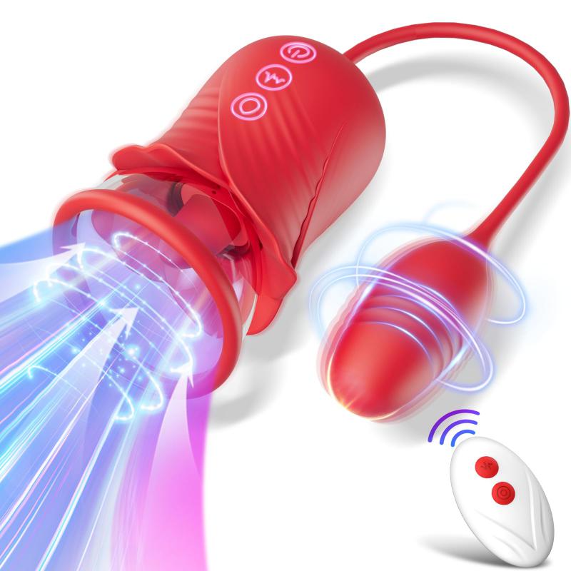3 in 1 Clitoris Vagina Pussy Pump Stimulator Sucking Tongue Licking G-Spot Vibrator Women Rose Sex Toy With Vibrating Jump Egg