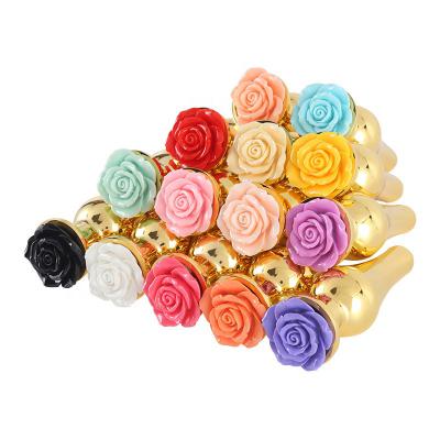 3D Rose Sex Anal Spreader Steel Beads Sex Toy