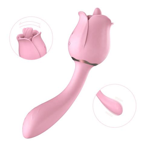Adult Sex Product Rose Stimulators Flower Vibrator for Female Women 2 in 1 Licking Clit Toy Rose Vibrator