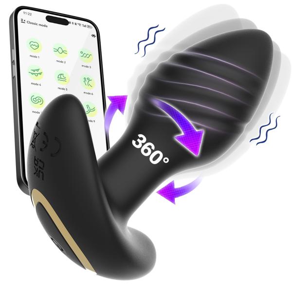 Anal Plug Vibrator for Women APP Bluetooth Remote Control 9 Mode 360 Rotation Adult Toys for Men Butt Plug Prostate Massage 18