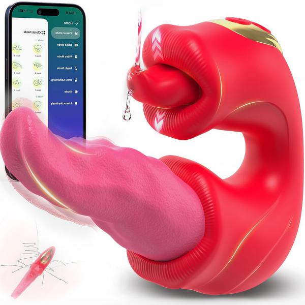 App Vibrator Oral Licking Vaginal Massager Adult Women Tongue Sex Toy Clitoris Stimulator Rotation Vibrator Tongue Licking Toy