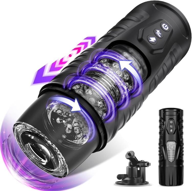Automatic Male Masturbator 7 Thrusting 7 Rotating Modes Electric Penis Pump Visual Window Suction Base Sex Machine Vibration