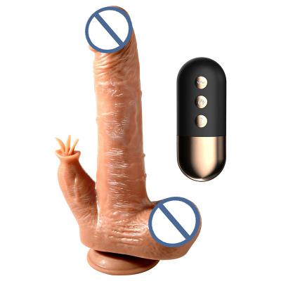 Automatic Telescopic Simulation Heated Penis Remote Control Realistic Vibrating Huge Dildo for Women With Suction Cup