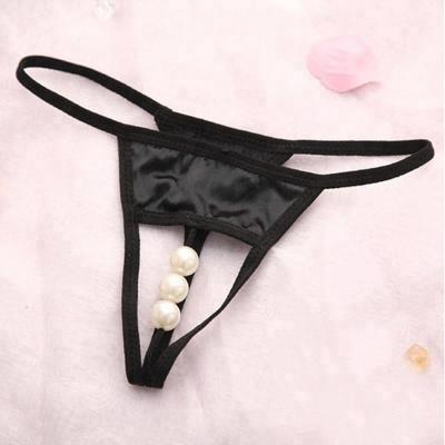Briefs Hollow Pearls Lace Sexy String Thong Underwear Clitoris Stimulation Lingerie Underpants Women Underwear Briefs