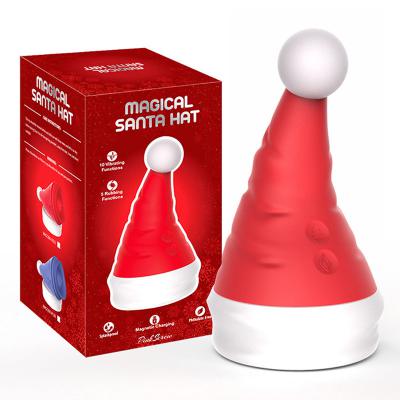 Christmas Santa Hat Vibrating Sex Toys Female Masturbator Vaginal Clitoral Stimulator Rotating Beads G-Spot Vibrator for Women