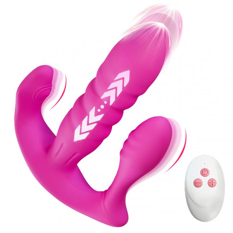 Clitoris G Spot Anal Stimulator Thrusting Dildo Vibrators Remote Control Butterfly Wearable Panty Vibrator for Women Couples