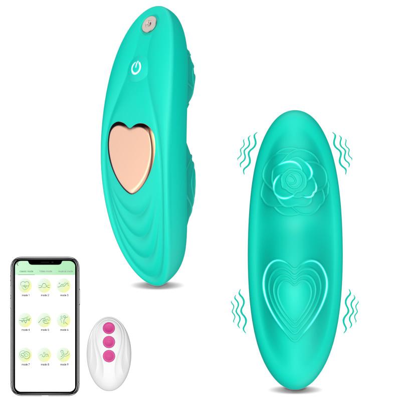 Dual Motor Butterfly Vibrator Portable Couple Sex Toy App Remote Control Heart-Design Wearable Panty Vibrator with Magnetic Clip