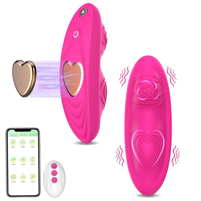 Dual Motor Mini Butterfly Clitoral Vibrators Rose Sex Toy APP Remote Control Wearable Panty Vibrator for Couple Women Pleasure