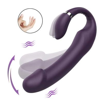 Dual Motors G Spot and Clit Stimulation Double Ended Head Strapless Strap on Dildo Vibrator Women Adult Sex Toy for Women Female