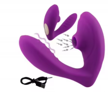 FairyKiss 3 in 1 Sex Games 10 Sucking Vibrator & Thrusting Dildo C-Shaped Adjustable G Spot Wearable Vibrators  Adult Sex Toys