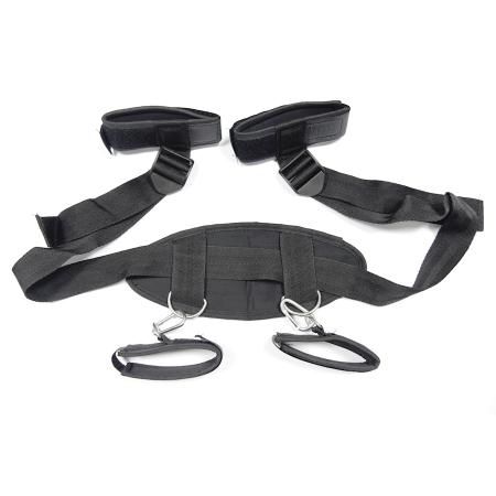Fetish Flirting Erotic Positioning Bandage Easy Open Leg with Handcuff Anklecuff for Slave Game