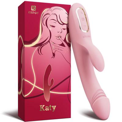 KISTOY Katy C-Spot G-Spot Vaginal Clitoral Double Stimulation Pink Auto-Heating Rabbit Vibrator Dildo for Women Sex Toys