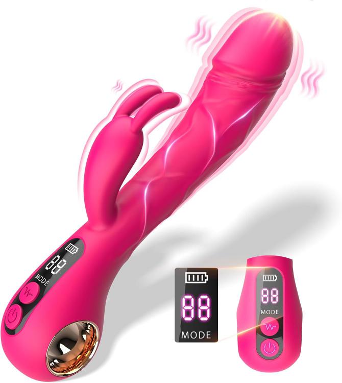 LED Display Realistic Dildo Vibrator Female Masturbation Vaginal Clitoral Stimulator G Spot Rabbit Vibrator for Women Sex Toys