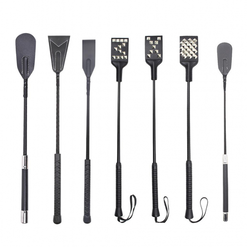 Long Handle Faux Leather Riding Crops BDSM Bondage Flirting Spanking Adults Sex Toys Paddle Whip for Woman Sexy Fun