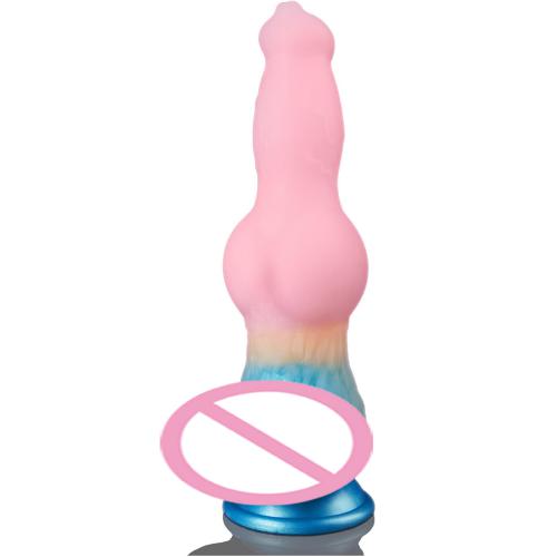 Luminous Huge Dildo Realistic Monster Fantasy Knot Anal Plug Adult Toy Long Dog Thick Liquid Silicone With Powerful  Suction Cup