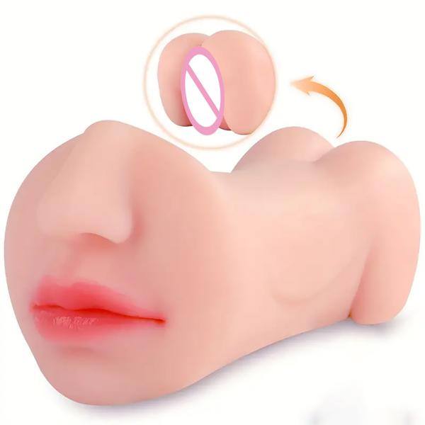 Male Masturbator Vagina Anus Oral Sex Real Deep Throat 3 in 1 Masturbation Pocket Pussy Sex Toy Realistic Vagina for Men
