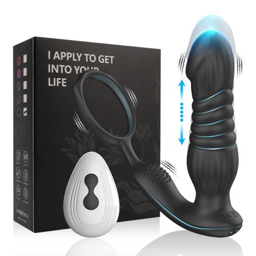 Male Thrusting Vibrator Prostate Massager for Men Gay Penis Ring Butt Plug Prostate Massage Stimulator Anal Sex Toy for Couples