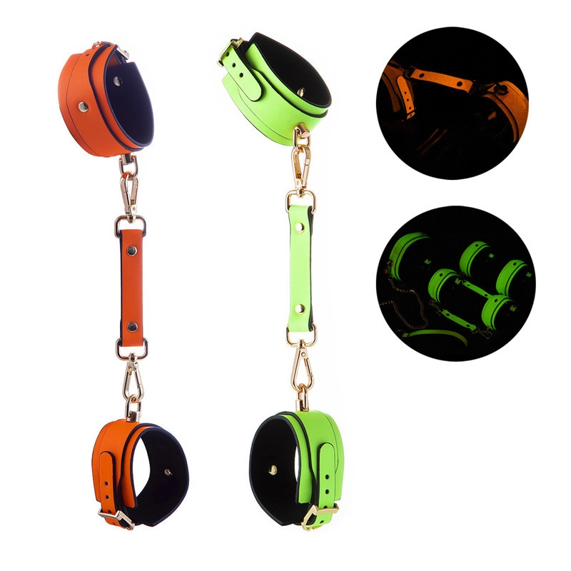 Night-Glow 3 Color Handcuffs Ankle Bondage Adult BDSM Adjustable Handcuffs Bondage Gear Restraints Fetish for Couples