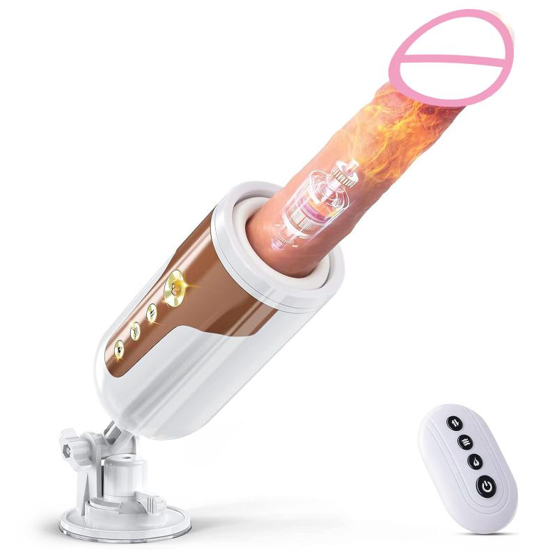 Portable Remote Control 5-frequency Vibrating Heating Dildo Masturbation Machines Automatic Thrusting Dildo Machine for Women