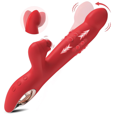Powerful G-Spot Thrusting Swing Dildo Vibrator Adult Sex Toys Female Masturbation Device Rose Rabbit Clitoral Vibrator for Women