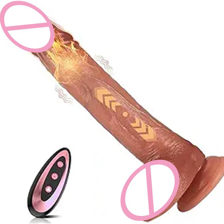 Realistic Silicone Dildos Vibrating Heating Remote Control Adult Toys G Spot Anal Stimulation Thrusting Dildo Vibrator for Women