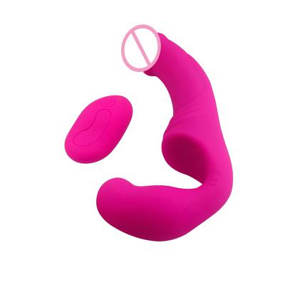 Rechargeable Remote Control Double Ended Strapless Clitoris Stimulate G-spot Wearable Women Dildo Vibrator for Lesbian Couple