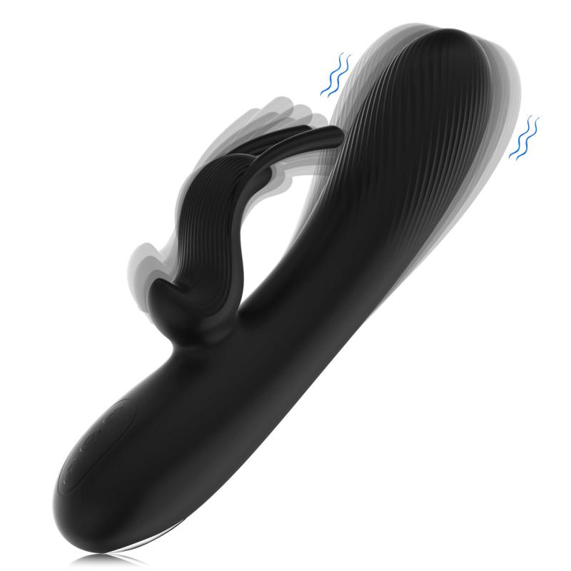 Rechargeable Waterproof Dual Motors 10 Vibration Modes G Spot Clitoral Stimulator Silicone Lady Rabbit Sex Vibrator for Women