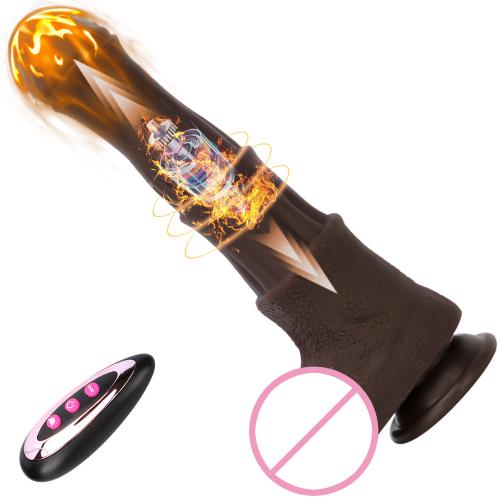 Remote Control G-Spot Prostate Heating Stimulation Silicone XL Large Realistic Horse Penis Thrusting Dildo Vibrator for Women