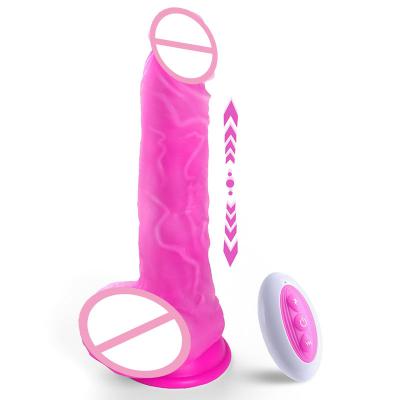 Remote Control Lifelike Warming Moving Realistic Silicone Dildo Heating Function Automatic Thrusting Dildo Vibrator for Women
