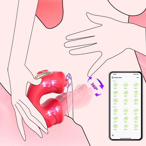 Rose Adult Toy Tongue Mouth-Shaped Tongue Licking Kissing Sex Toy Clit Nipple Women G-Spot Vibrators Clitoral Licking Stimulator