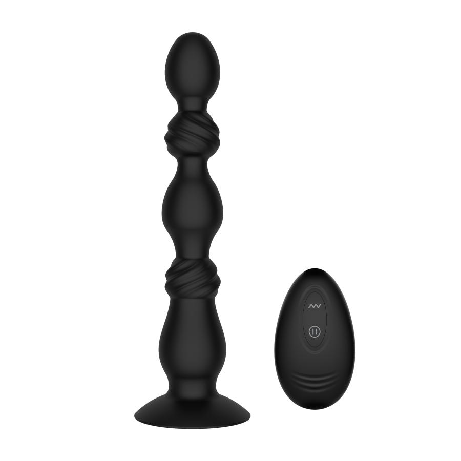 Silicone 19.6cm Remote Control 10-Frequency Vibrating G-Spot Prostate Massage Anal Butt Plug for Homme Femme Vagina Masturbation