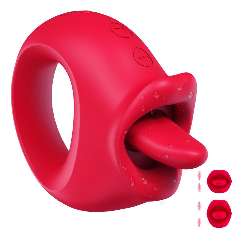 Silicone Red Sexual Big Mouth Female Clit Vibrator Clitoral Nipple Stimulator G-Spot Tongue Licking Vibrator for Women Couples