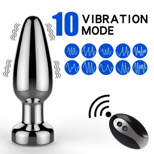 Stainless Steel Waterproof Anal Plug Male Masturbation Charging Remote Prostate Massager Sex Accessories for Couple
