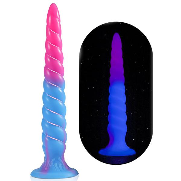 Super Long Luminous Plug Anal Dildos Colourful Glowin Big Anal Plug for Women Men Soft Buttplugs With Suction Cup Anus Sex Toys
