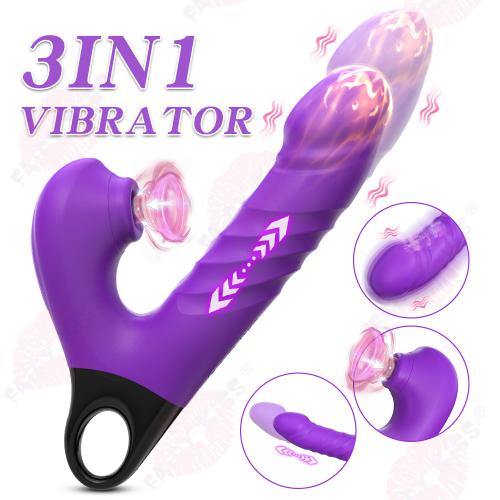 Thrusting Dildo Vibrator Sexy Sucking Sex Toy Telescopic Vibrating Female G Spot Clitoris Sucker Sexual Toy Vaginal Massager