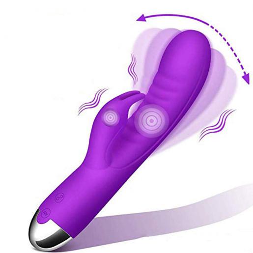 USB Rechargeable Silicone Realistic Vibrating Dildo G Spot Clit Stimulator Finger-like Motion Wave Rabbit Vibrator for Women