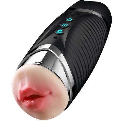Vaginal and Oral Dual Head Masturbation Cup Realistic Pocket Pussy Electric Stroker Automatic Male Masturbator for Men Pleasure