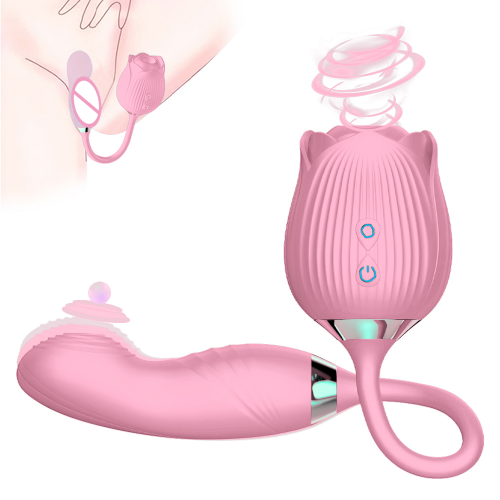 Vibrating Rose Pour Femme Female Masturbation Suction Sex Toys Sucking Flapping Clitoral Stimulator Rose Vibrator Toy for Woman