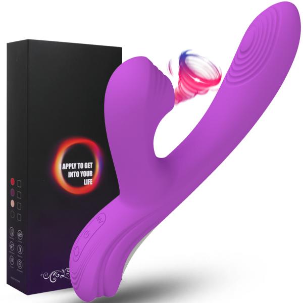 Wand Massager Waterproof Rechargeable Silicone  G-Spot  Sucking & Vibration Modes Strong Nipple Clitoral Stimulator