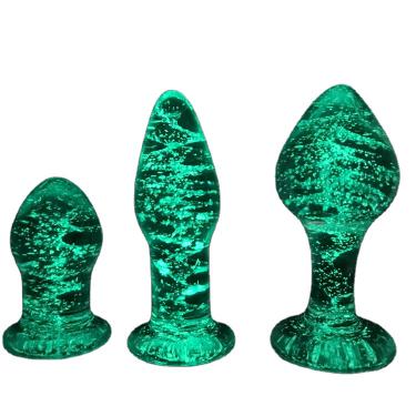 Waterproof Pyrex Luminous Sexual Masturbation Toys Anal Plug Butt Plug Sexy Toys Set for Women