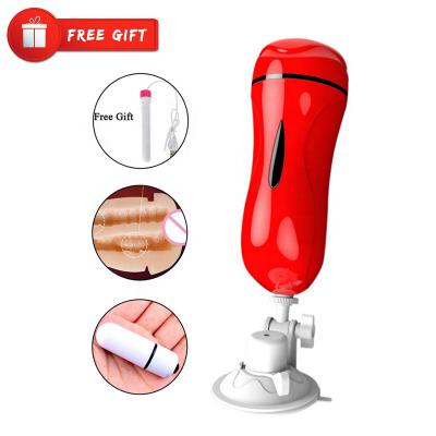 With Free Gift Vagina Anal Double Tunnels Masturbation Cup Realistic Pussy Male Suction Masturbators