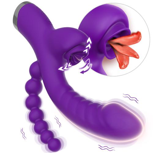 Women Tongue 10 Licking & Vibrating   Modes Super Powerful Upgraded Zipper Bead  Anal Plug  Sex Toys G Spot  Safe Stimulator