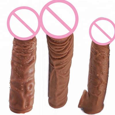Penis Sleeve Enlargement Extender Silicone Dildo Cock Sleeve Condom Sex Toys for Men
