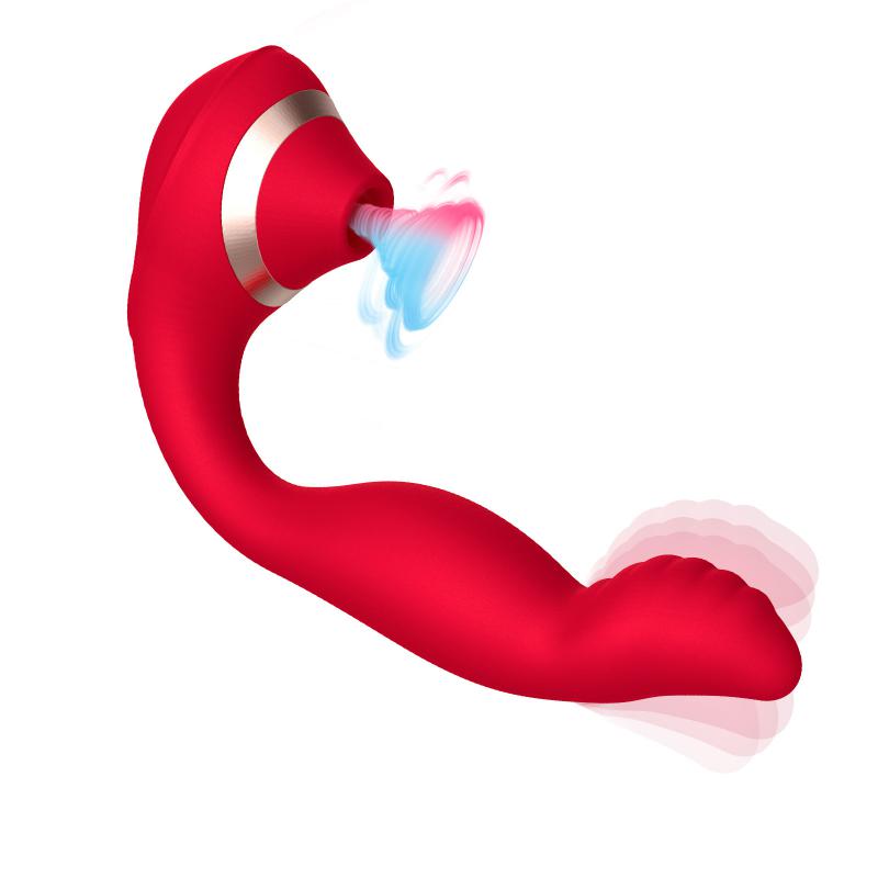 Sucking Vibrator Finger G Spot Clit Nipple Vibrator Sucking Double Heads Dildo Vibrator Sex Toy for Women