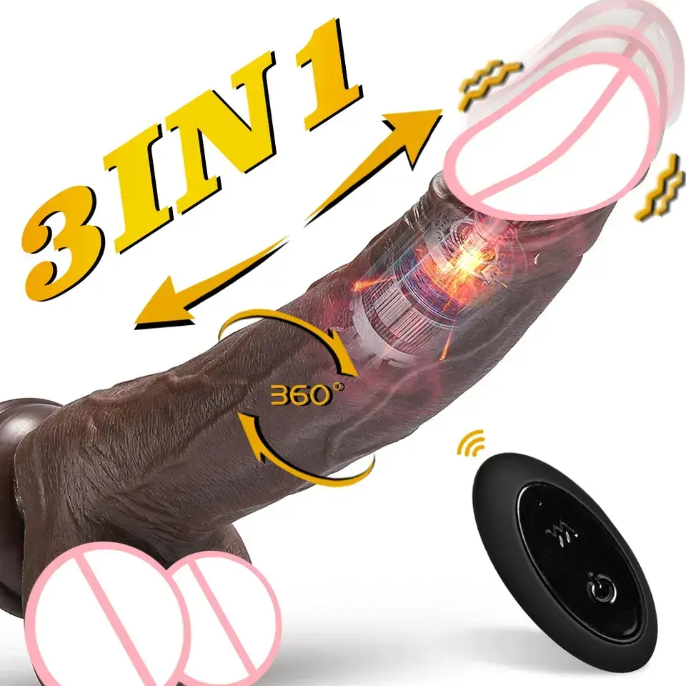 3 in 1 Automatic Telescopic Vibrating Rod Hand-free G-spot Dildos Female Dildo Vibrator Sex Machine for Woman